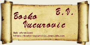Boško Vučurović vizit kartica